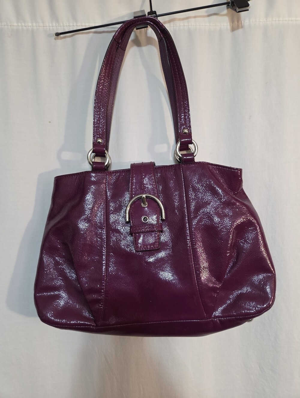 Coach Soho Plum Patent Leather Tote Handbag F19711